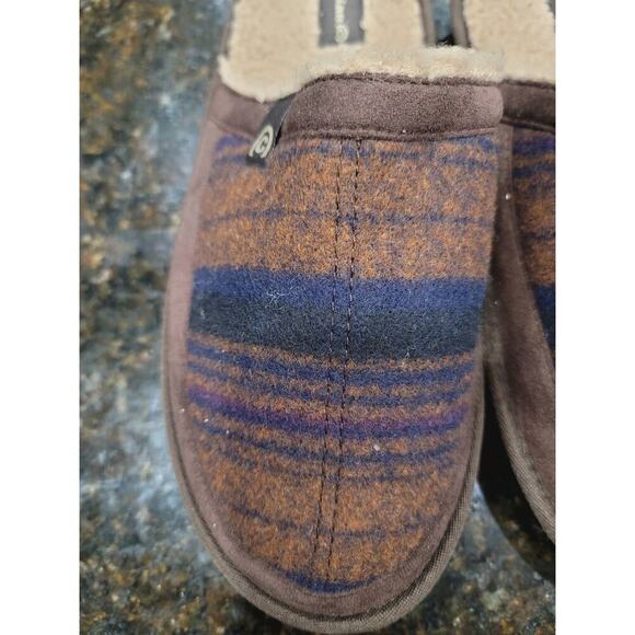 Cobian Mule Clogs Men's Size 11 Brown Striped Faux Fur Lined Round Toe Slip On - Picture 9 of 12